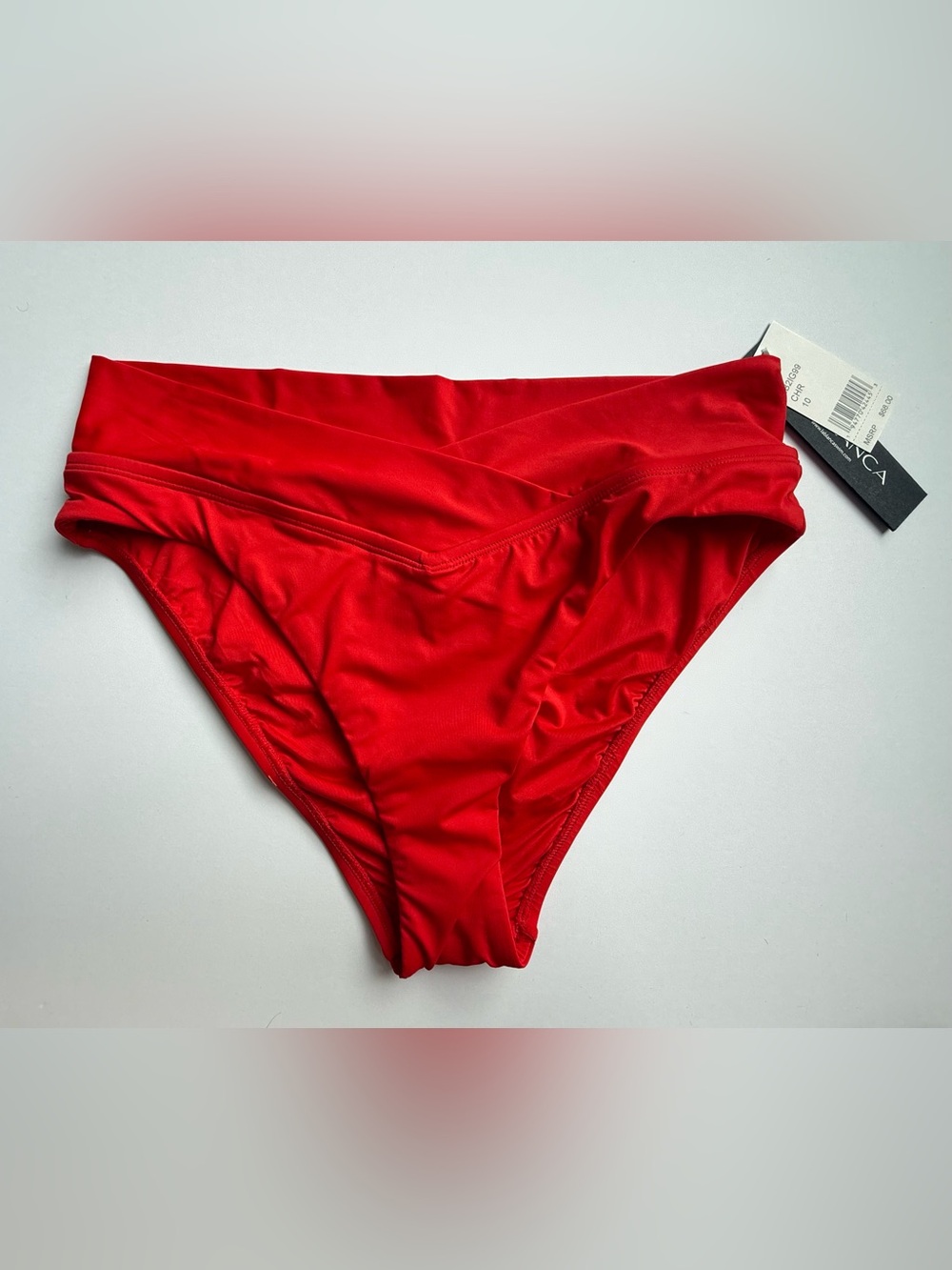 La Blanca High-Waist Red Swim Bottoms $68 10 NWT